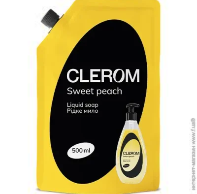 Clerom рідке мило дой-пак 500мл Sweet peach